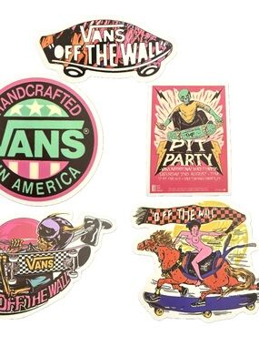 Vans Off The Wall Sticker Lot Skateboarding Promo Decals 5 Piece Set